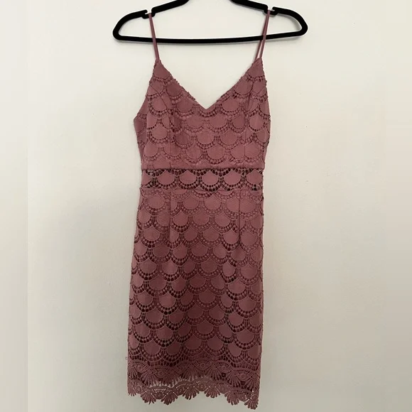 Aqua | Dresses | Bloomingdales Aqua Mauve Crochetlace Cocktail Dress Size M  | Poshmark